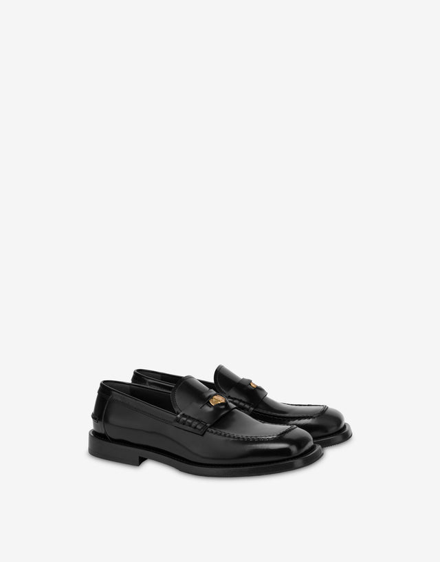 Mokassins aus gebürstetem Kalbsleder Schwarz Moschino 0