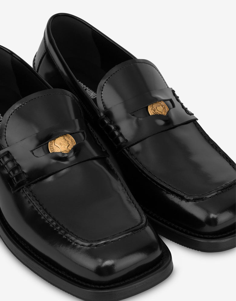 Mokassins aus gebürstetem Kalbsleder Schwarz Moschino 3