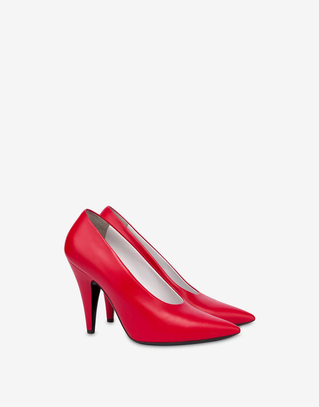 Calf pumps Red Moschino 0