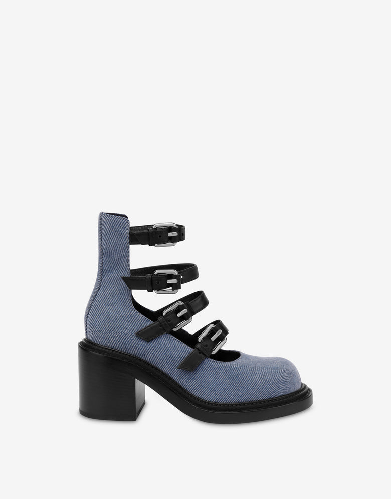 Mary Jane Olivia with heel Blue Denim Moschino 1