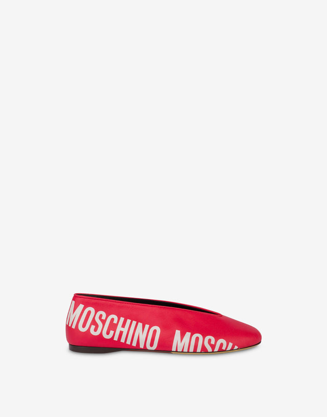 Bedruckte Ballerinas aus Nappa Rot Moschino 1