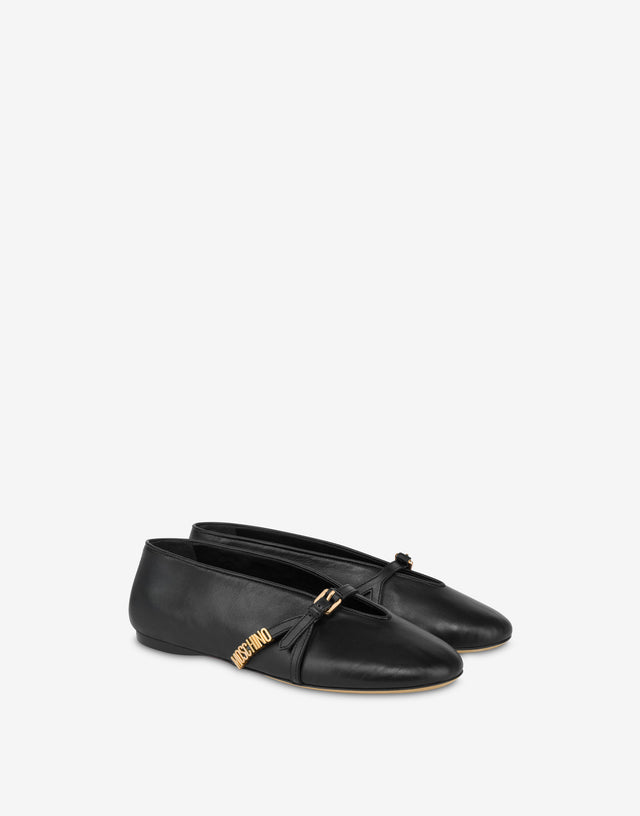 Ballerine in raso  Nero Moschino 0