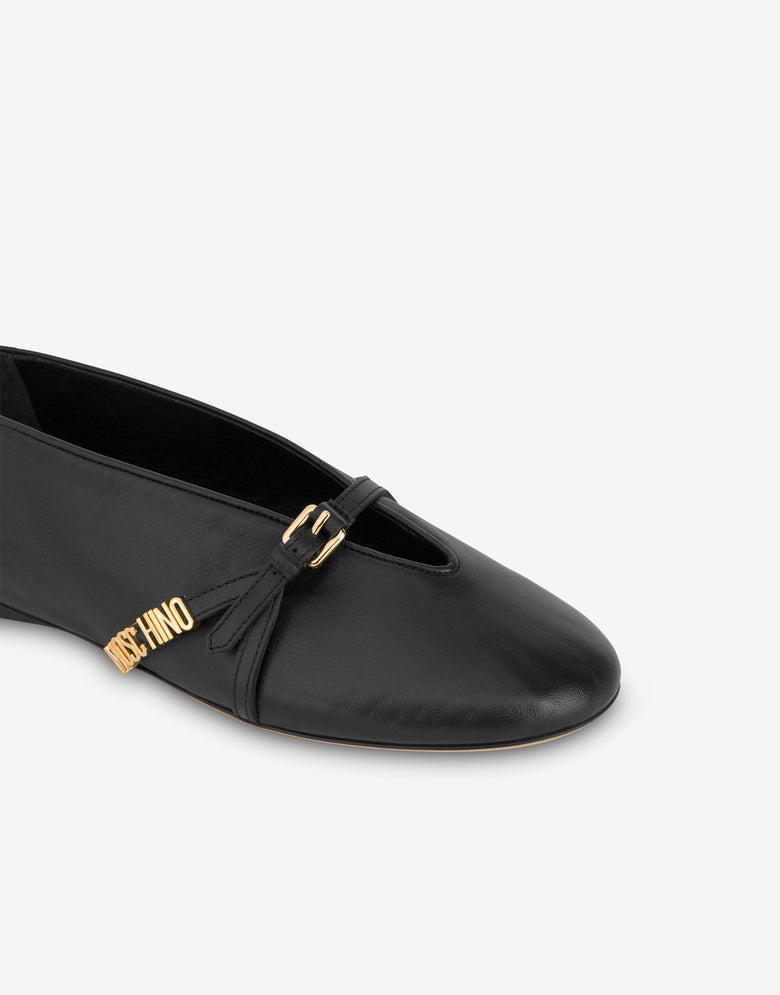 Ballerine in raso  Nero Moschino 3