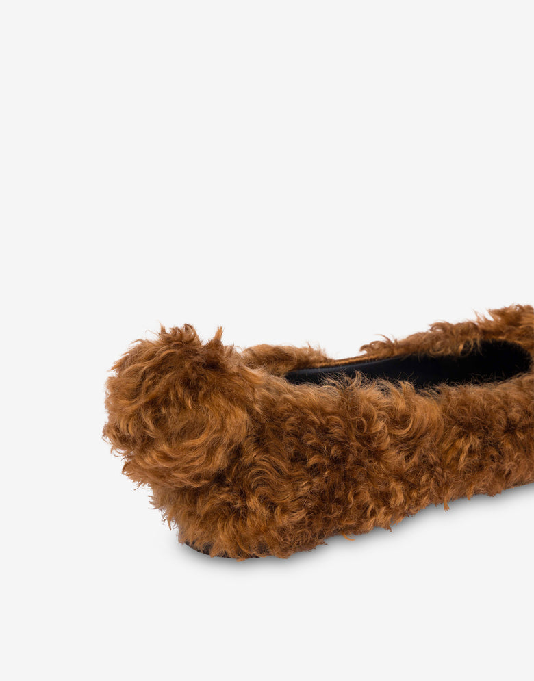 Ballerine in mohair Caramello Moschino 3