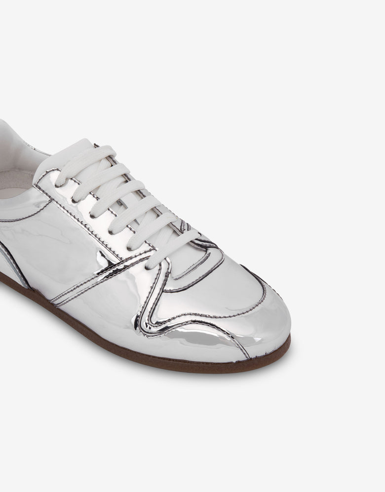 Sneakers effetto specchio Argento Moschino 3