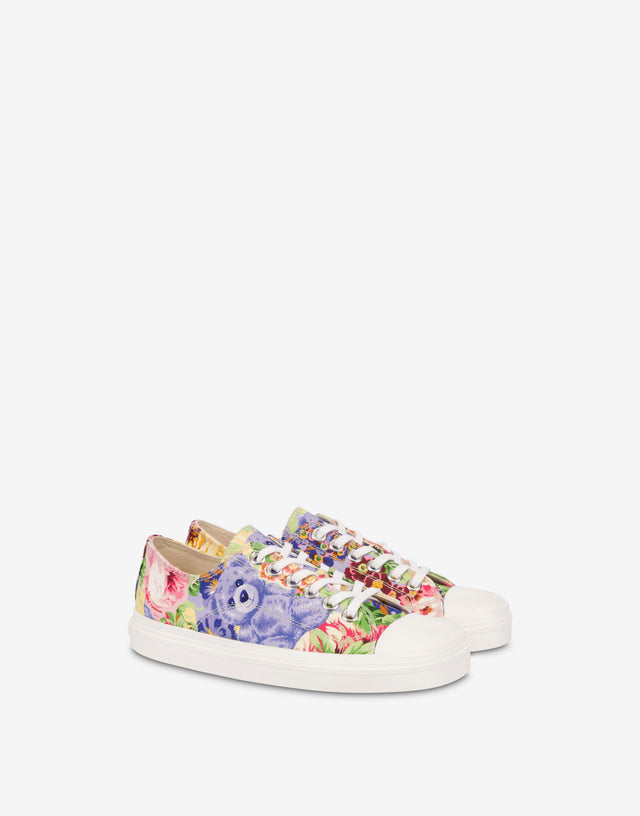 Sneakers in canvas stampato Multicolor Moschino 0