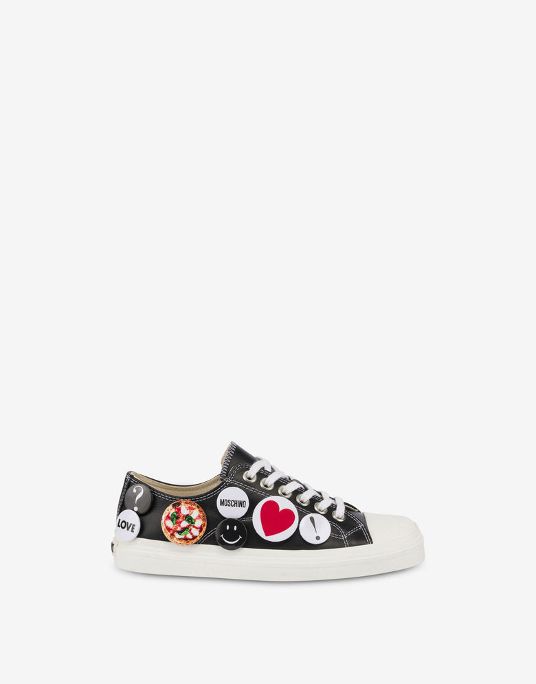 Sneakers in calfskin Moschino Pins Black Moschino 2