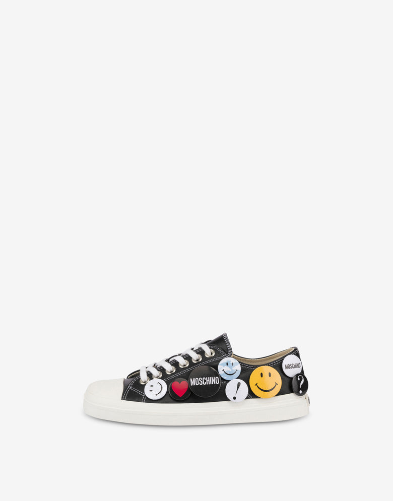 Sneakers in calfskin Moschino Pins Black Moschino 3