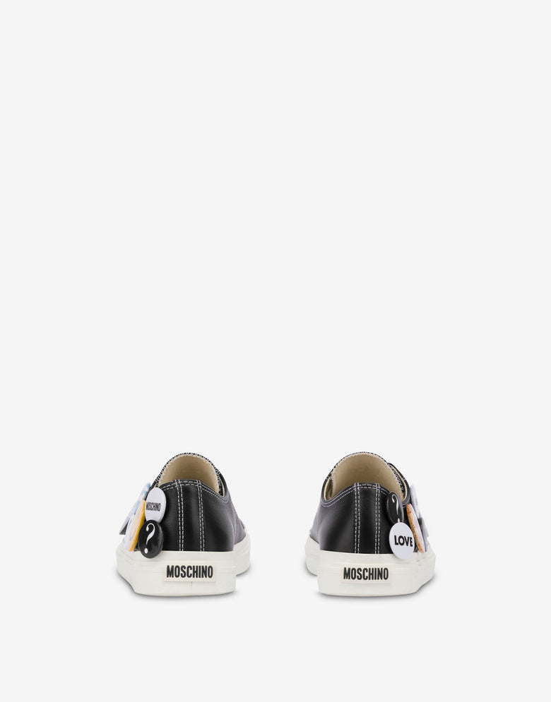 Sneakers in calfskin Moschino Pins Black Moschino 4