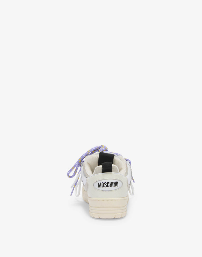 Sneakers in vitello e suede Bianco Moschino 2