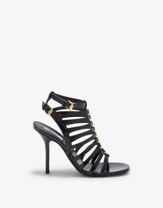 Brushed calfskin sandals Black Moschino 1