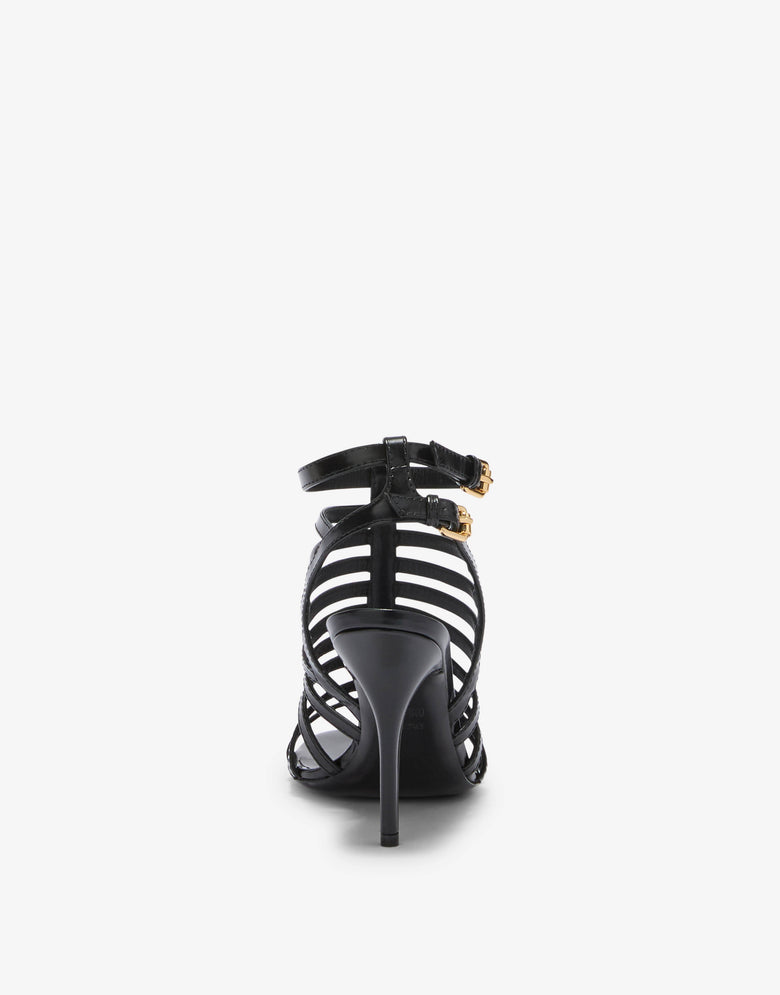 Sandali in vitello spazzolato Nero Moschino 2
