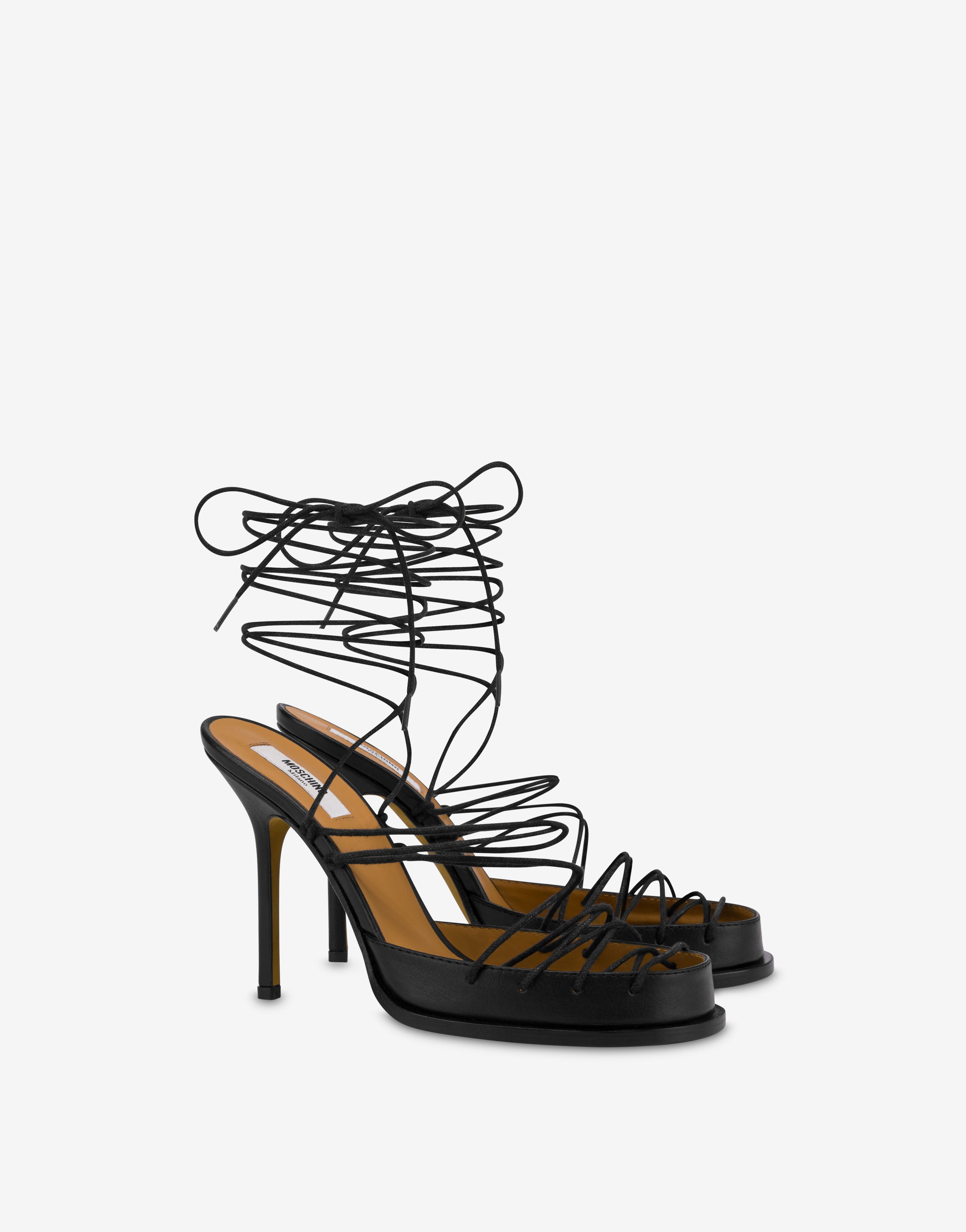 Sandali alti in vitello Laced