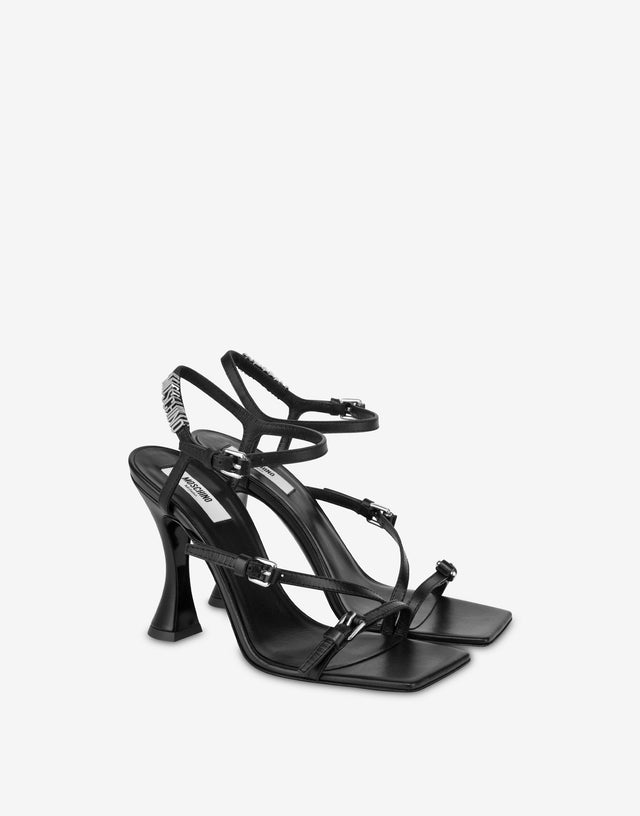 Sandales en cuir de veau Noir Moschino 0