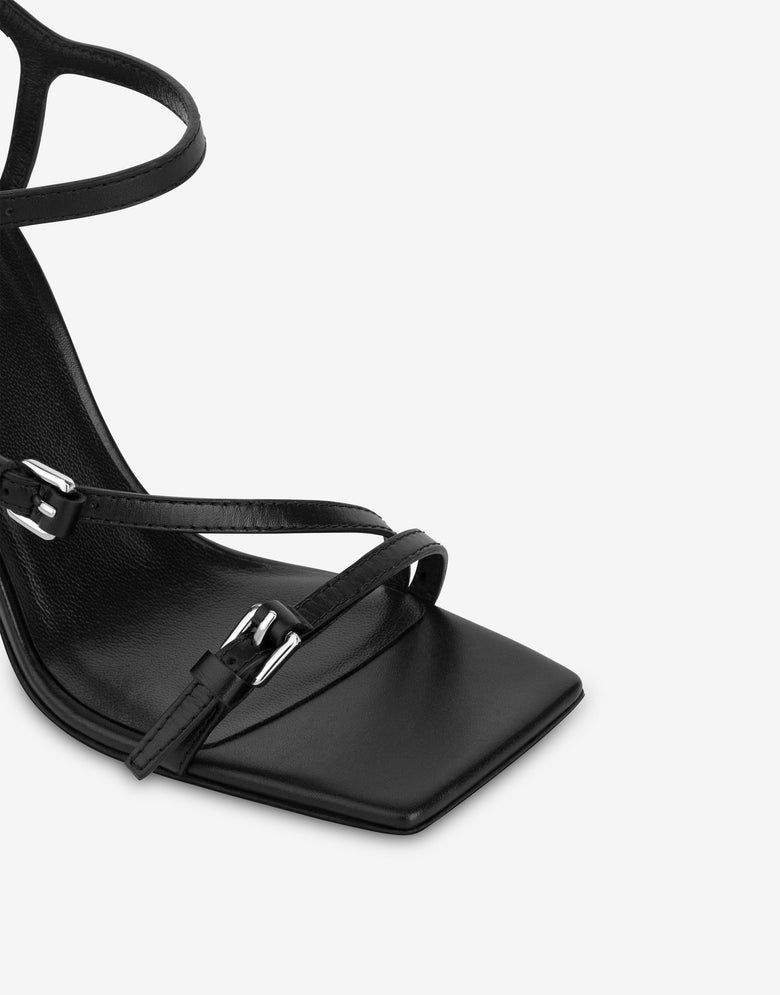 Calf sandals Black Moschino 3