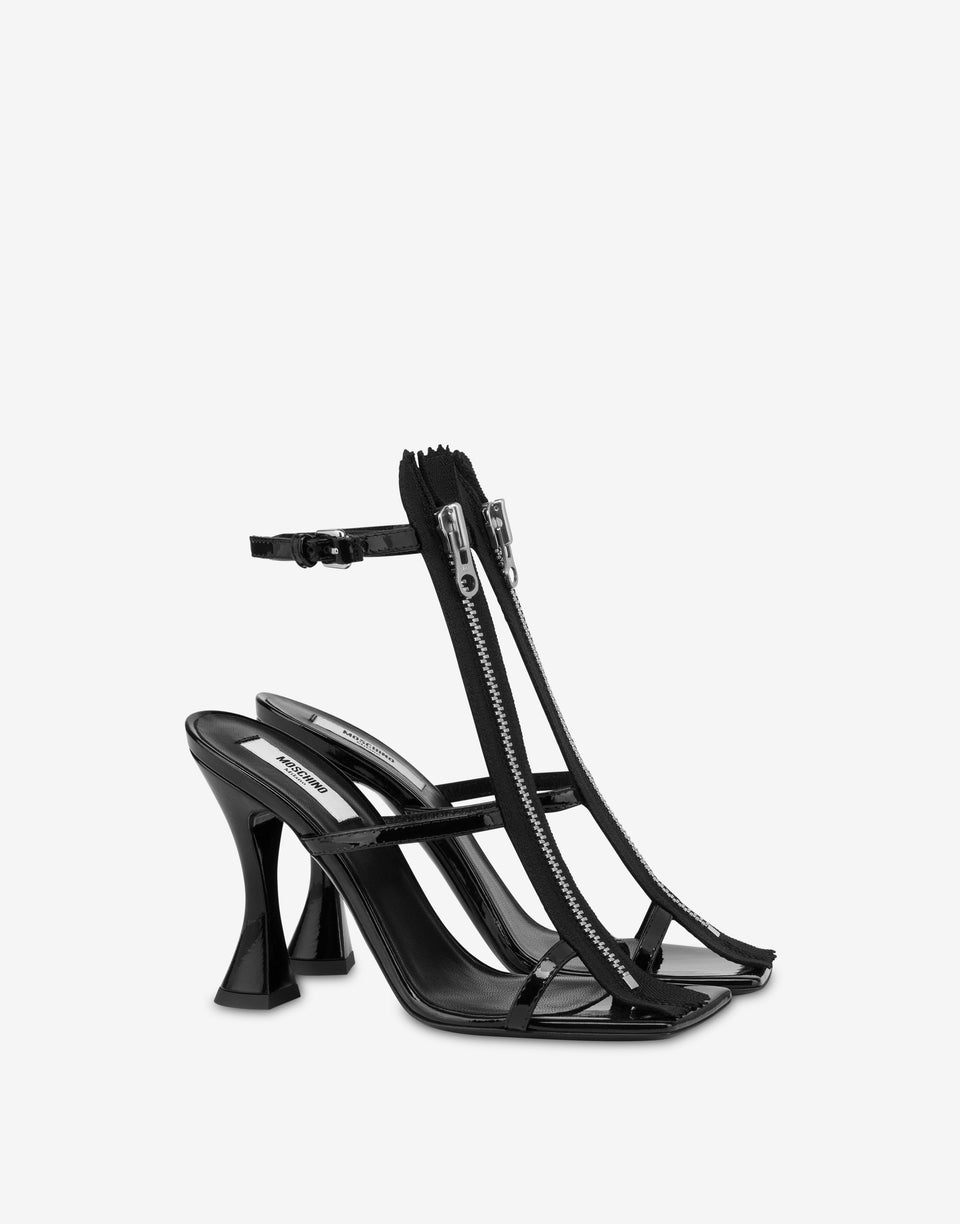 漆皮高跟凉鞋 黑色 Moschino 0