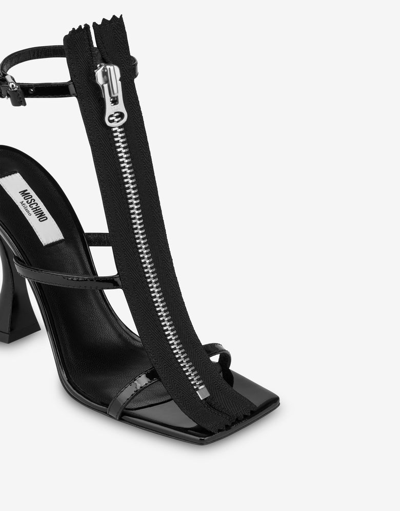 漆皮高跟凉鞋 黑色 Moschino 3