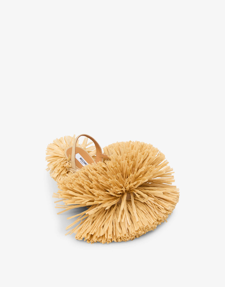 Raffia sandals Beige Moschino 3