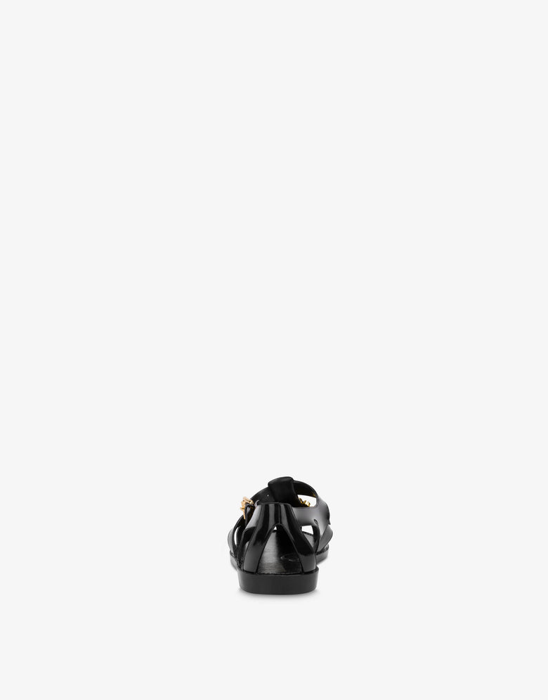 Jelly sandals with Lettering logo Black Moschino 2