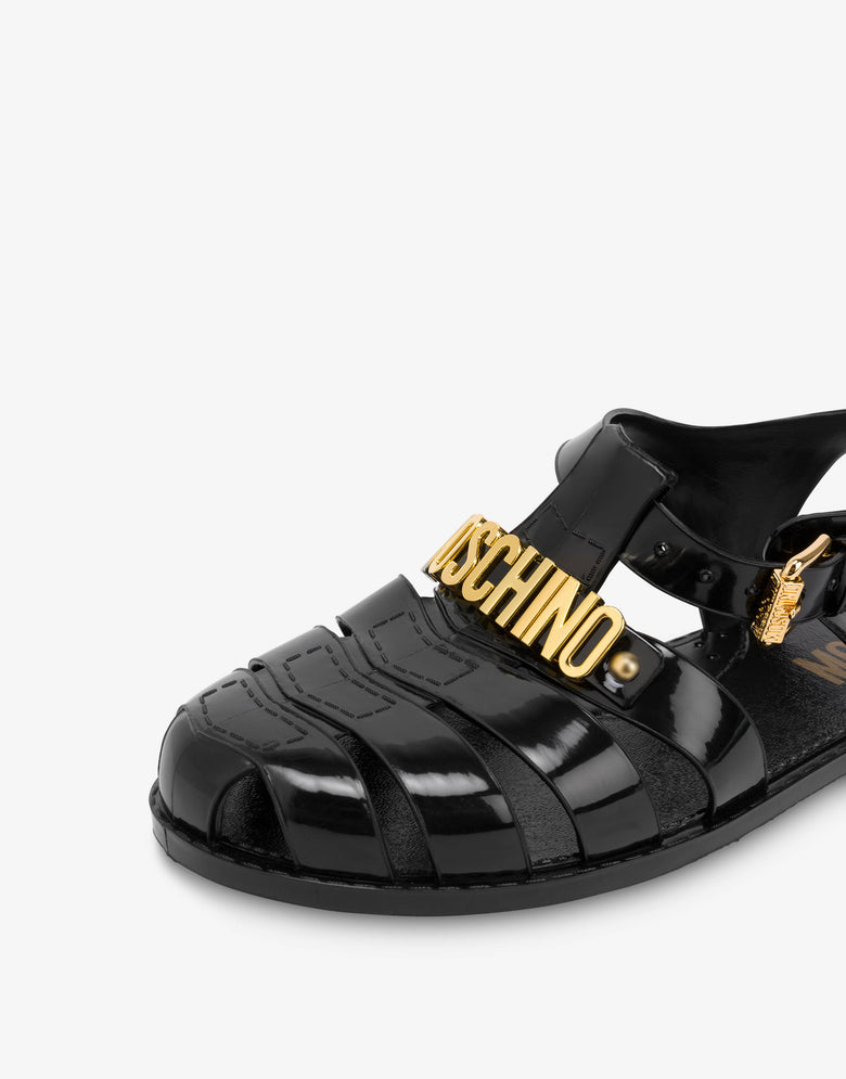 Jelly sandals with Lettering logo Black Moschino 3