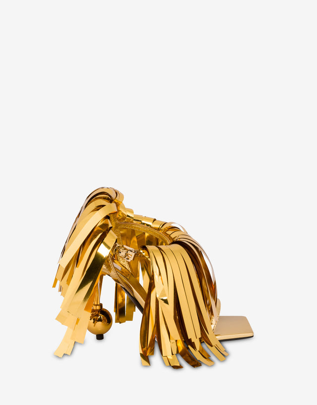 镜面效果凉鞋 金色 Moschino 1