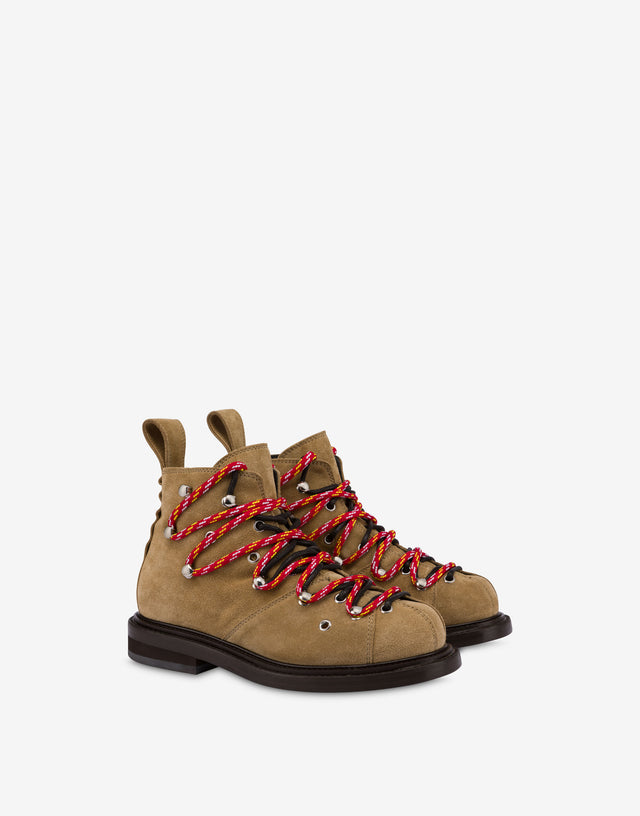 Trekking Suede Boots Beige Moschino 0