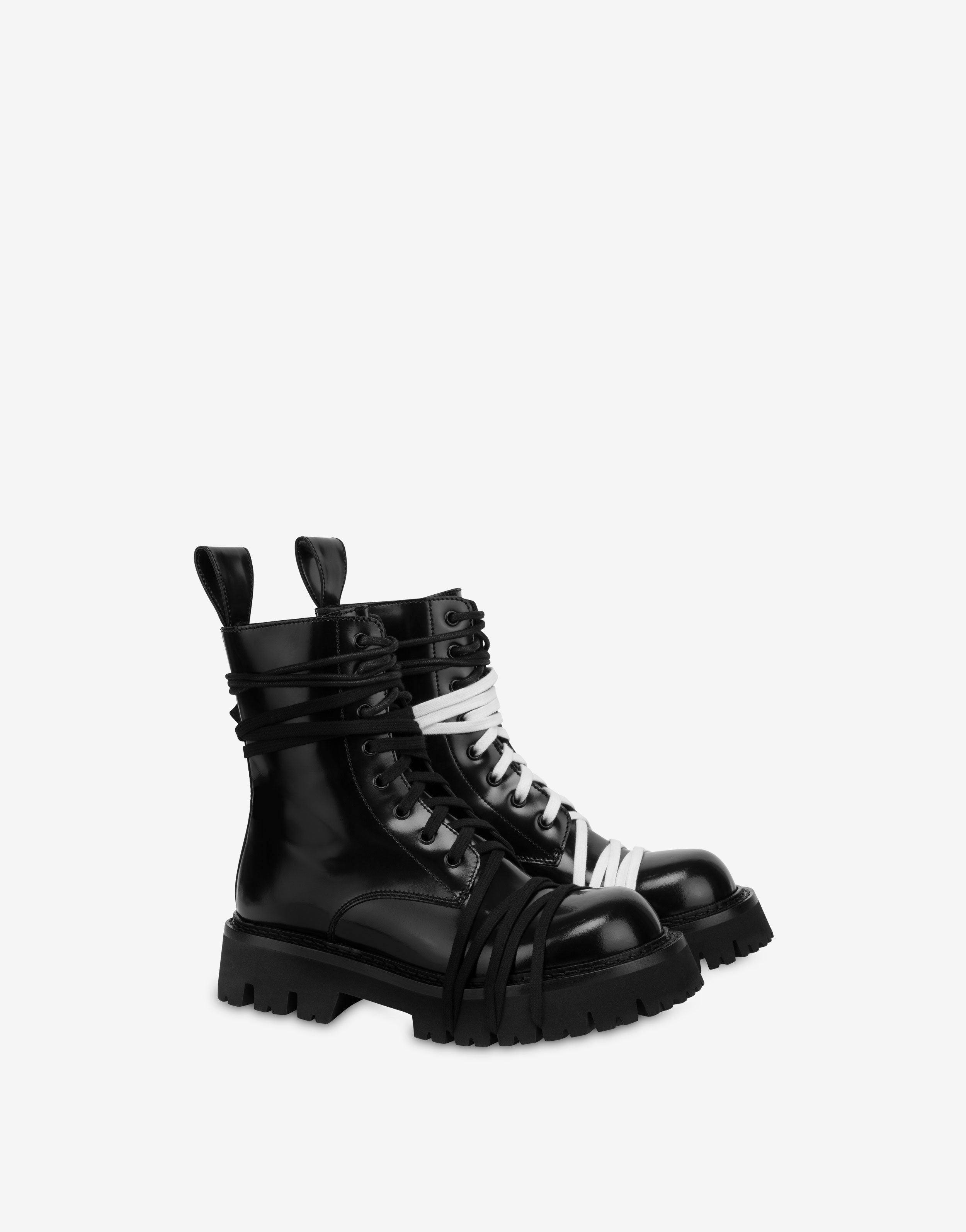 Botas moteras de piel de becerro cepillada
