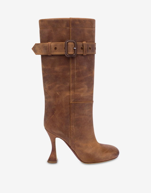 Botas de piel de becerro Marrón Moschino 1