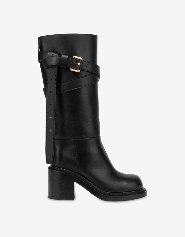 Stivali in vitello Nero Moschino 1