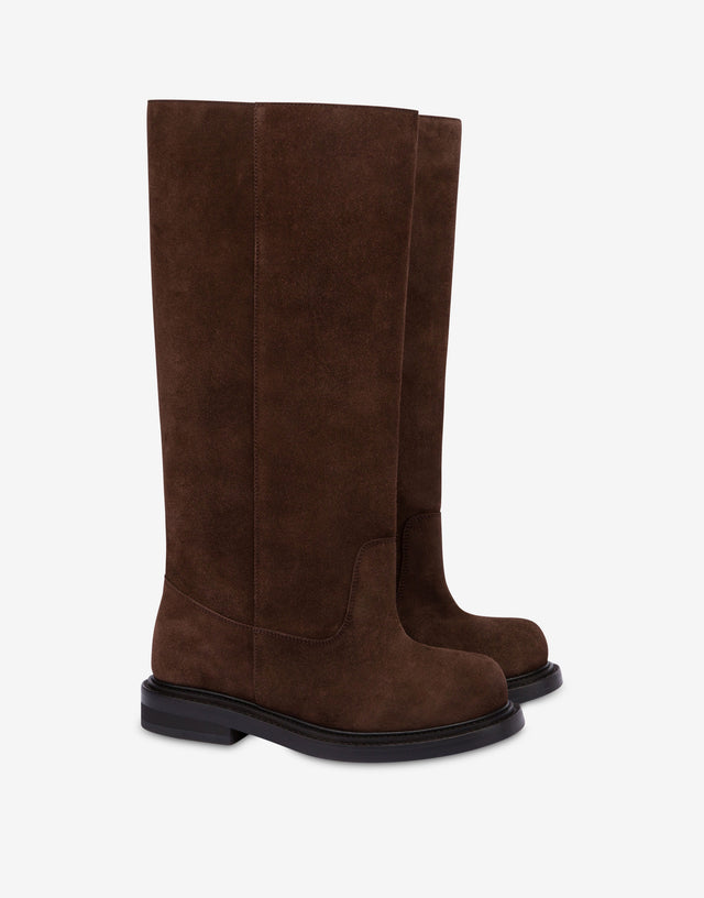 Suede boots Olivia Dark brown Moschino 0