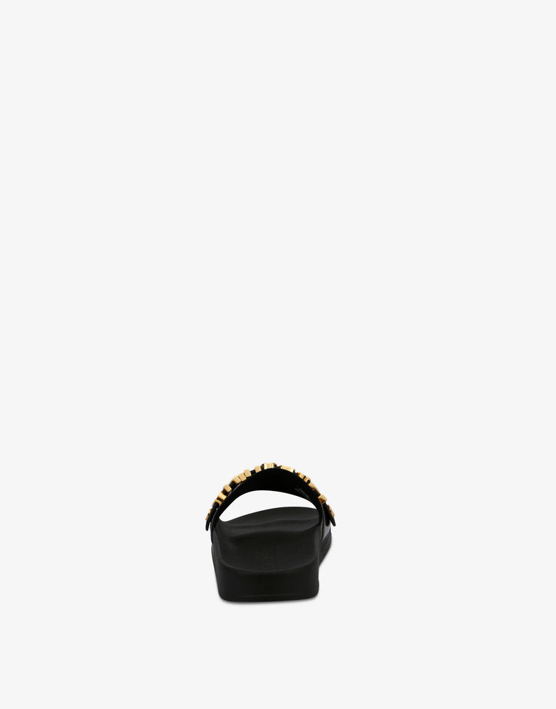 Sandalias slide de PVC con logo Lettering Negro Moschino 2
