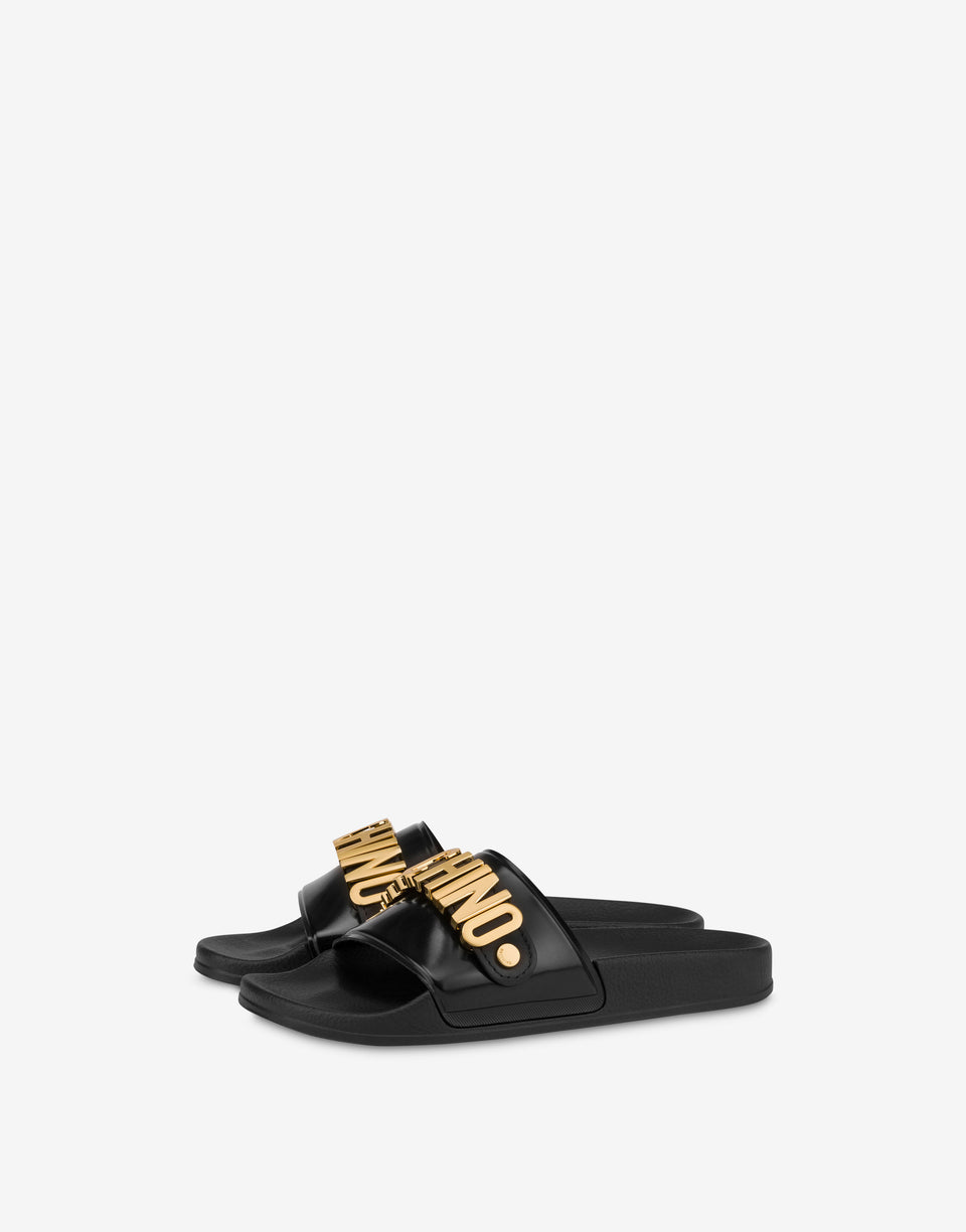 Chanclas Lettering Logo Negro Moschino 0
