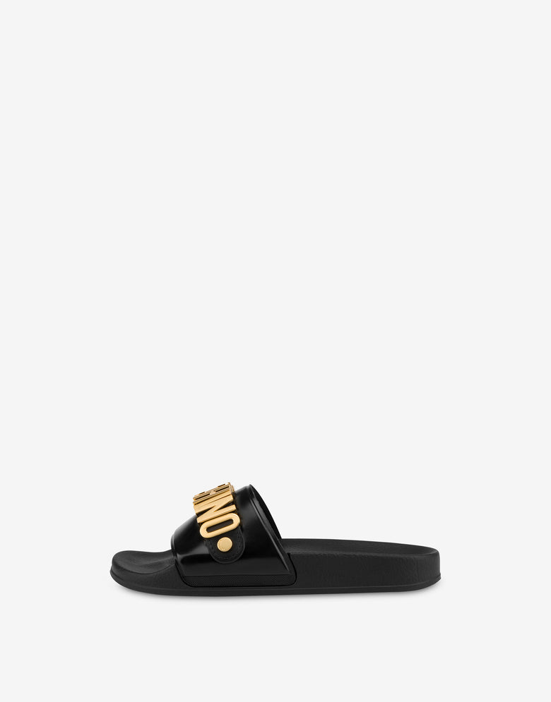 Chanclas Lettering Logo Negro Moschino 1