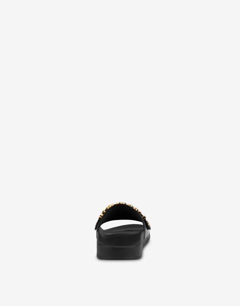 Chanclas Lettering Logo Negro Moschino 2