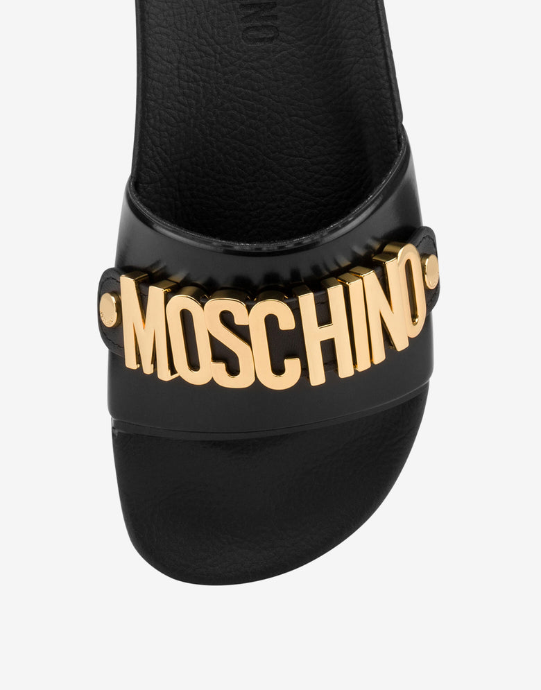 Chanclas Lettering Logo Negro Moschino 3