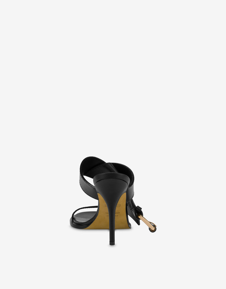 Sandalen mit Schnallen Kalbsleder Schwarz Moschino 2