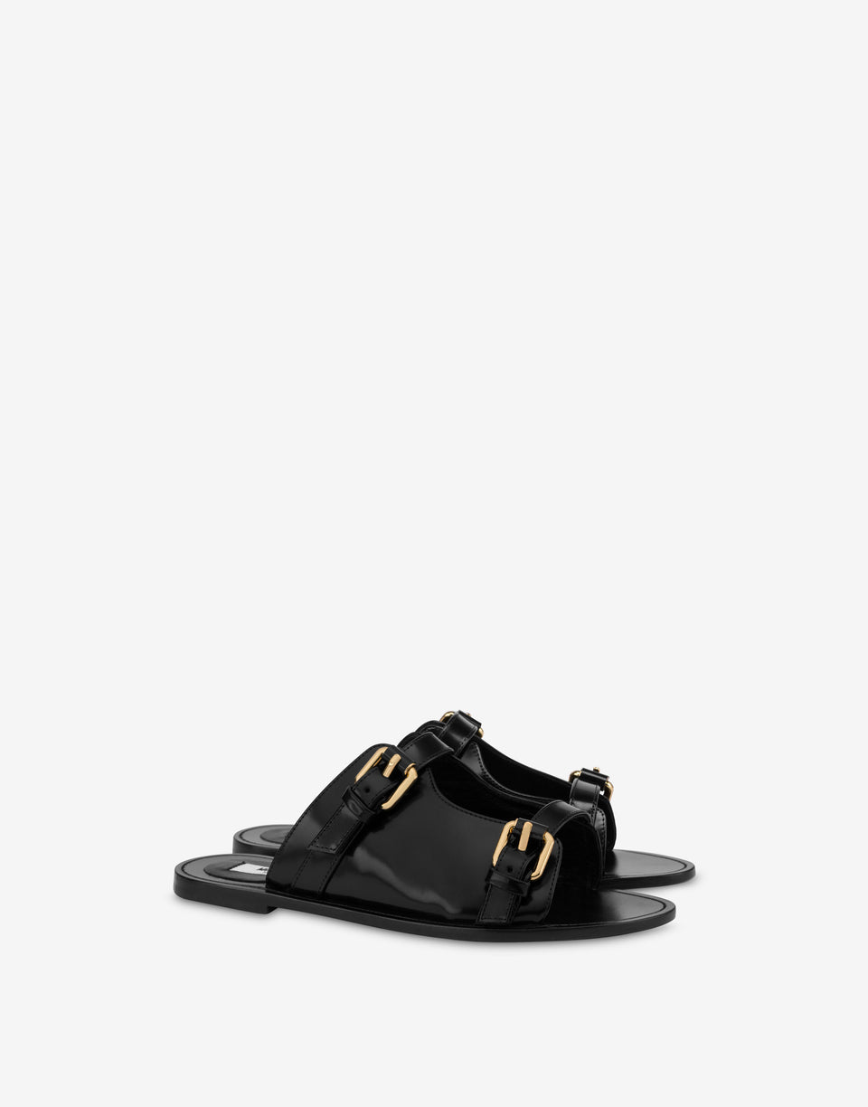 Moschino 平底凉鞋Buckles 黑色 Moschino 0
