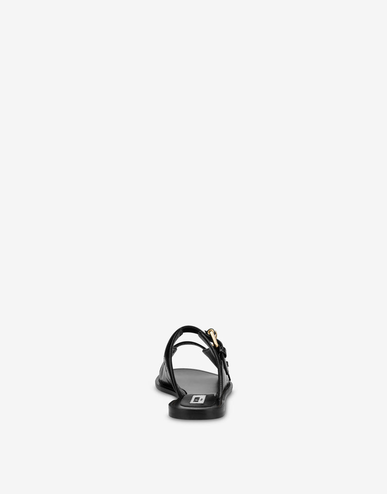 Moschino 平底凉鞋Buckles 黑色 Moschino 2