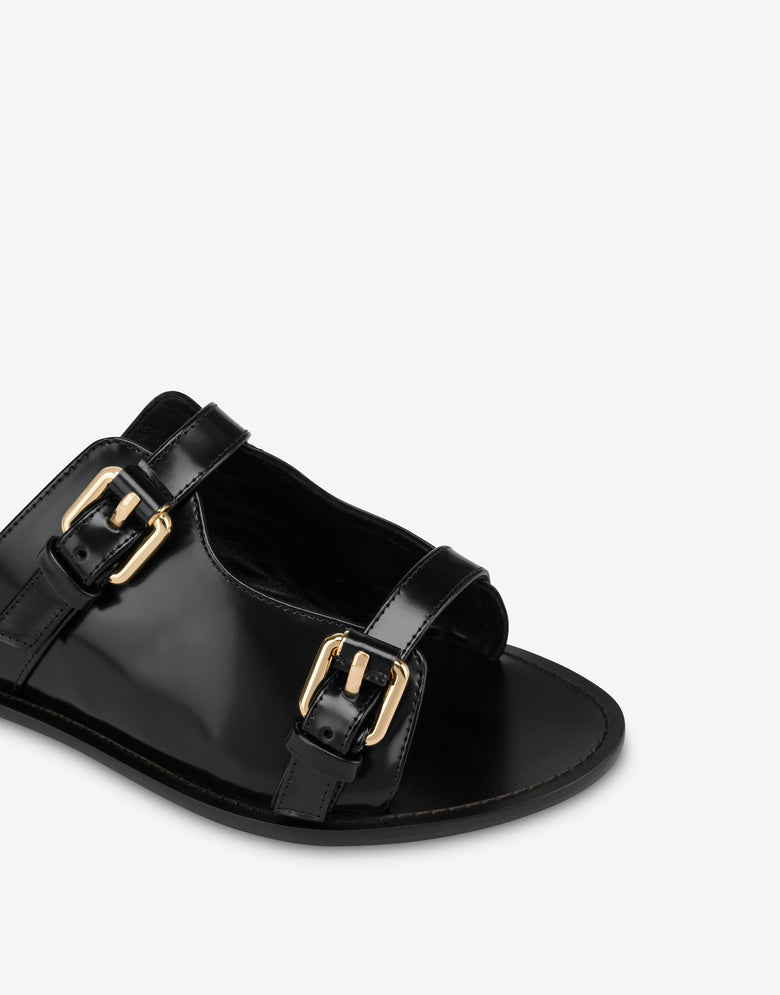 Moschino 平底凉鞋Buckles 黑色 Moschino 3