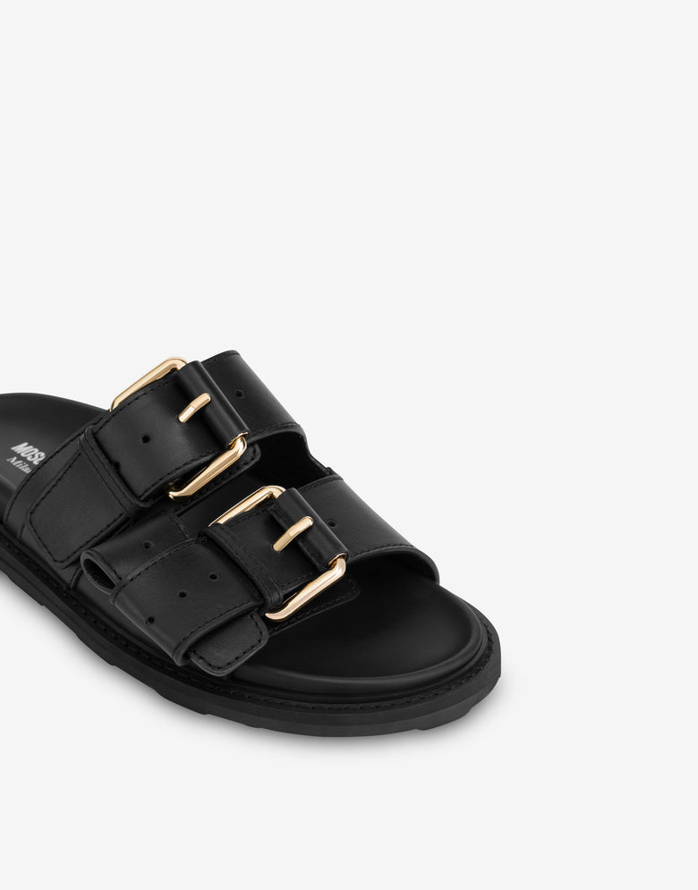 Sandali in vitello Nero Moschino 3