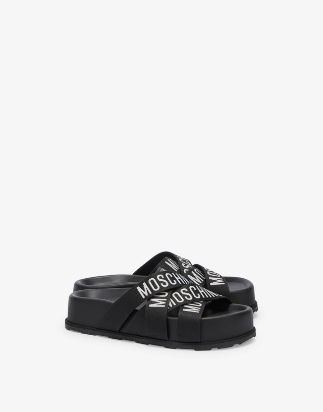 Platform athletic sandals Black Moschino 0