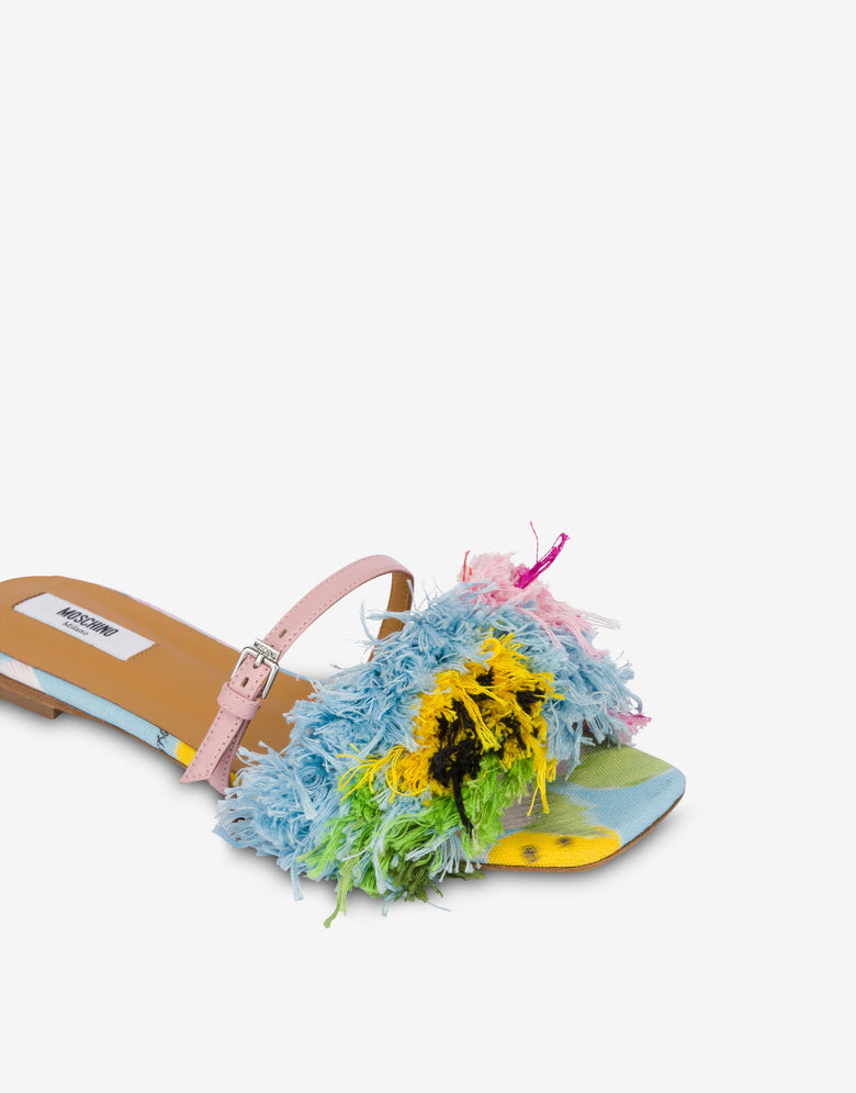 Flache Tufting-Sandalen Bunt Moschino 3