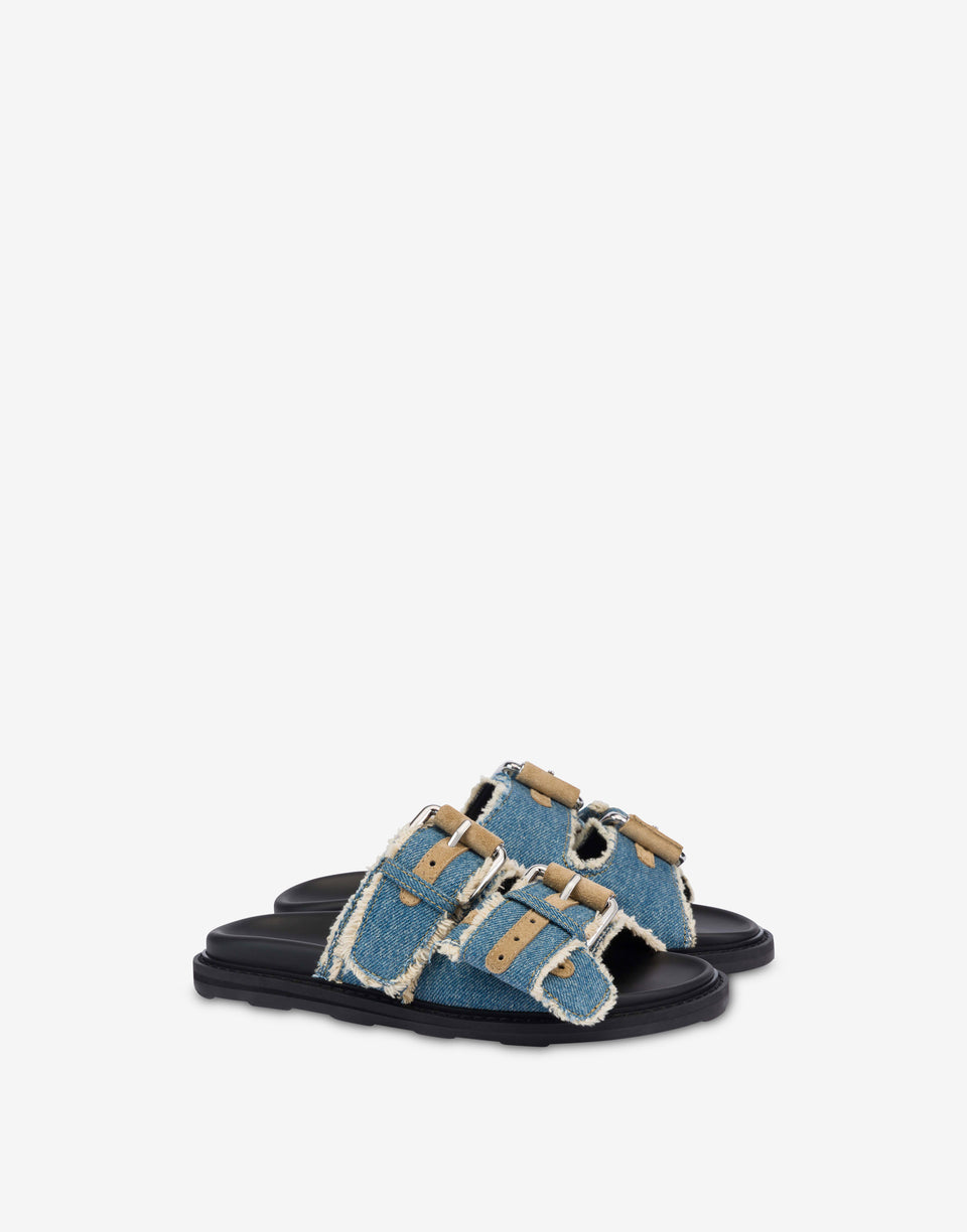 Denim sandals Blue Denim Moschino 0