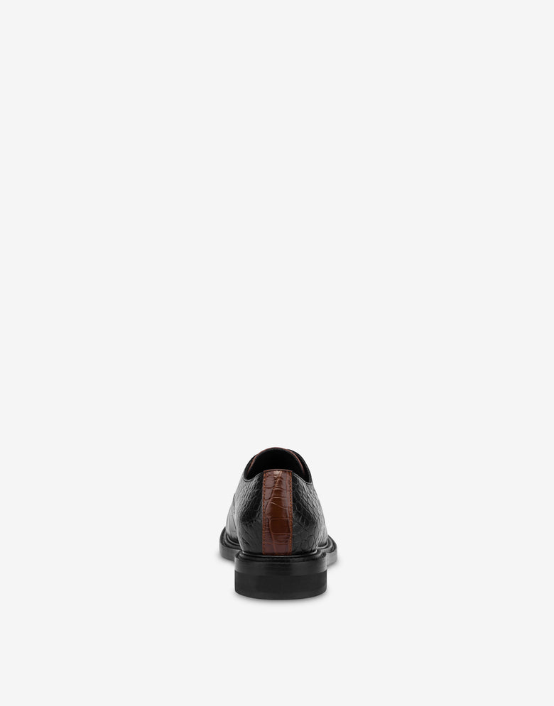 Derby in vitello spazzolato bicolore Nero Moschino 2