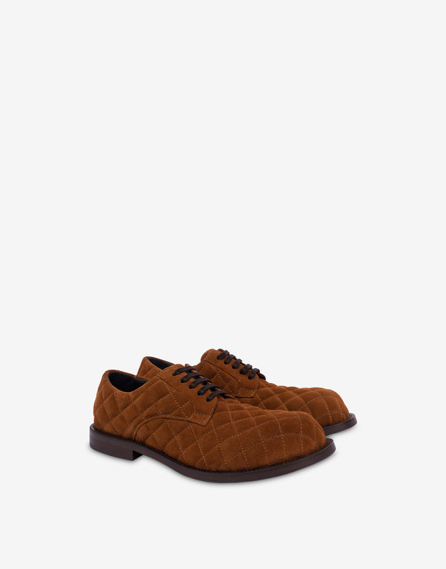 Gesteppter Wildleder-Derby Braun Moschino 0