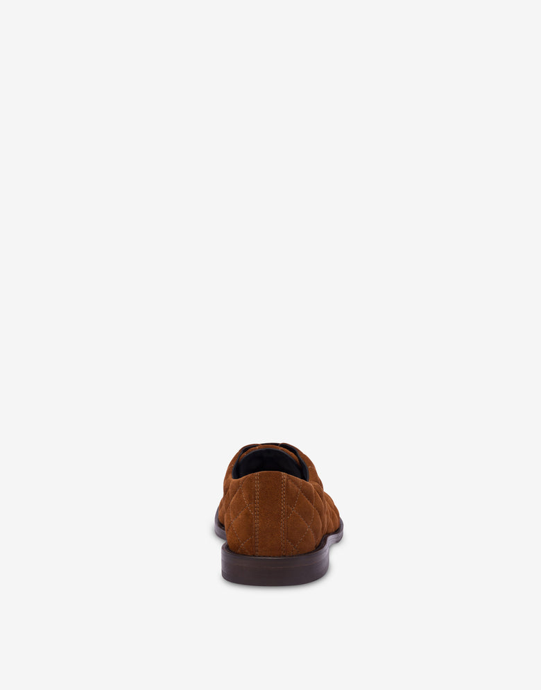 Quilted suede derby Brown Moschino 2