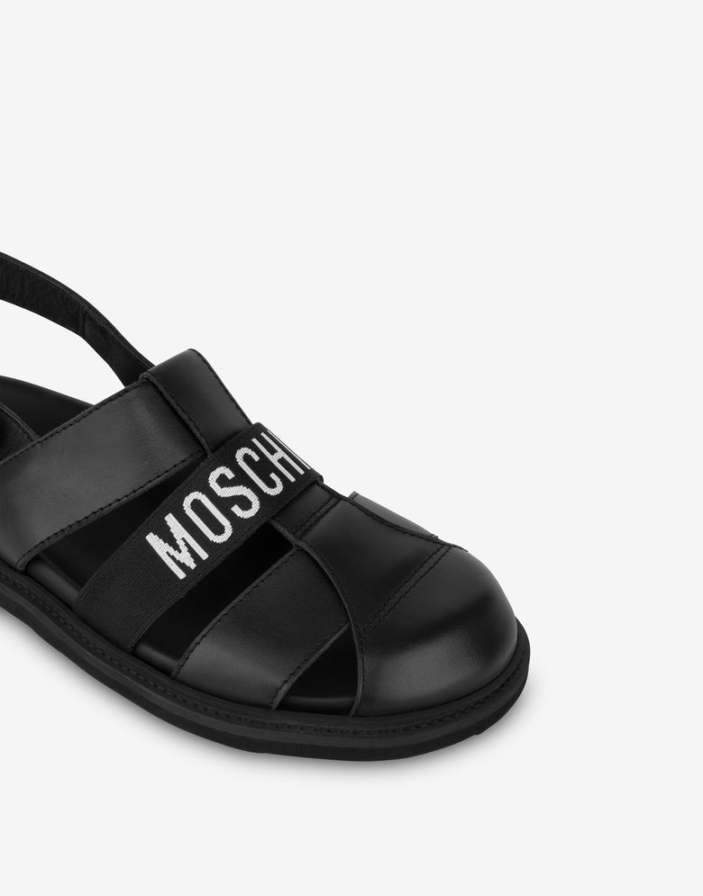 Sandalias de piel de becerro Negro Moschino 3