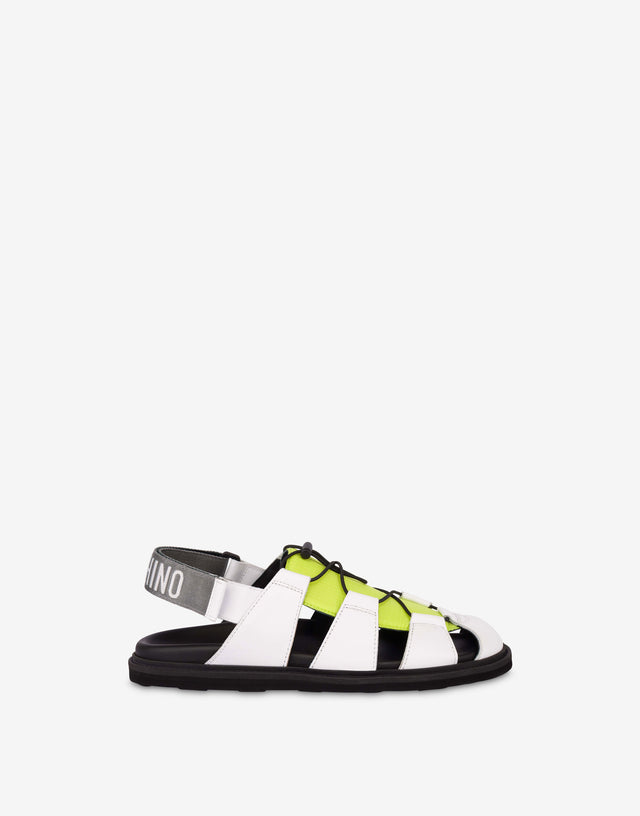 Calfskin and nylon sandals White Moschino 1