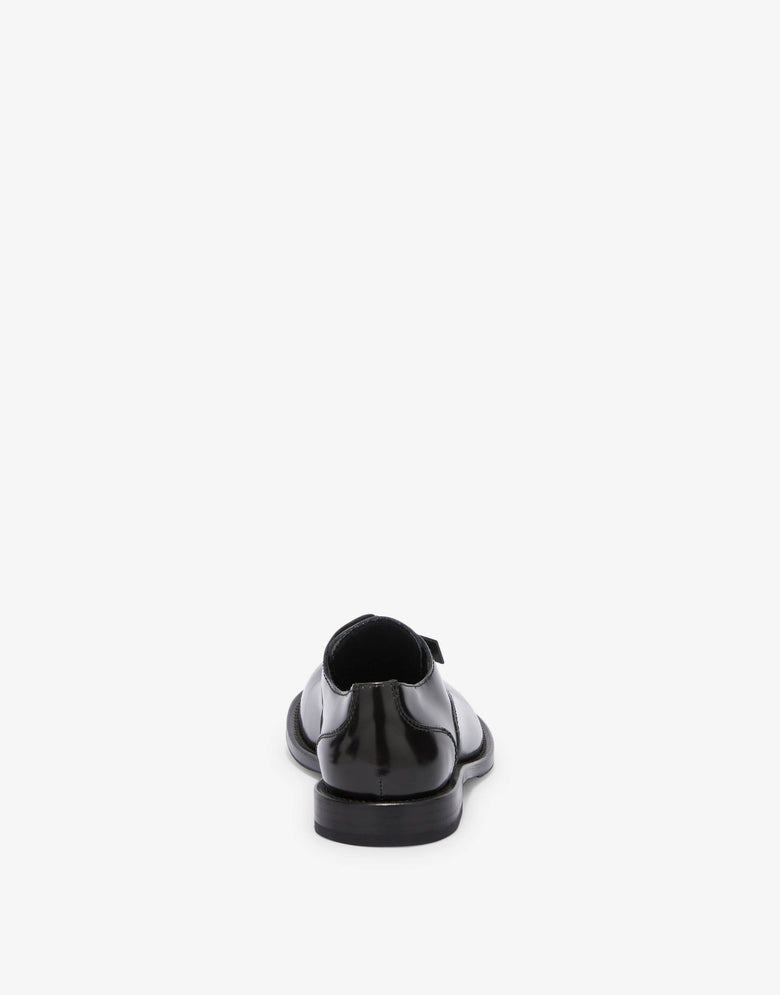 Derby en cuir de veau brossé bicolore Noir Moschino 2