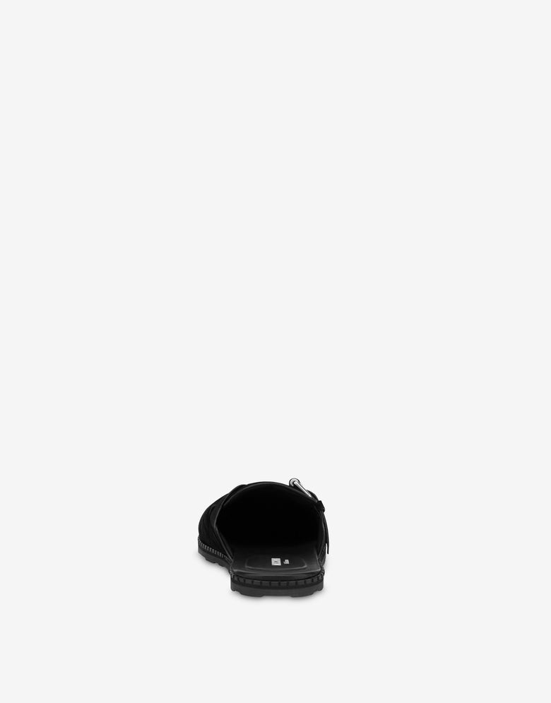 Quilted suede sabot Black Moschino 1